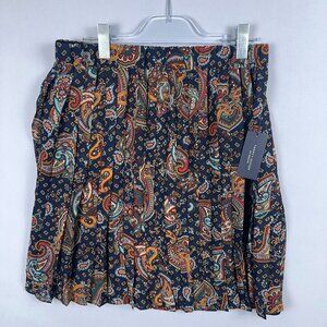 Tommy Hilfiger Paisley Skirt Womens Size 10 Elasticized Waist H18SH09J Blue